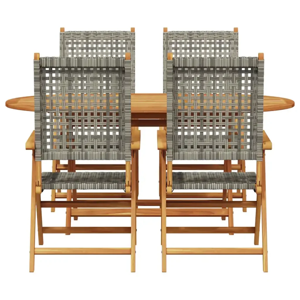Set da Pranzo per Giardino 5 pcs Grigio 3375732 - Image 9