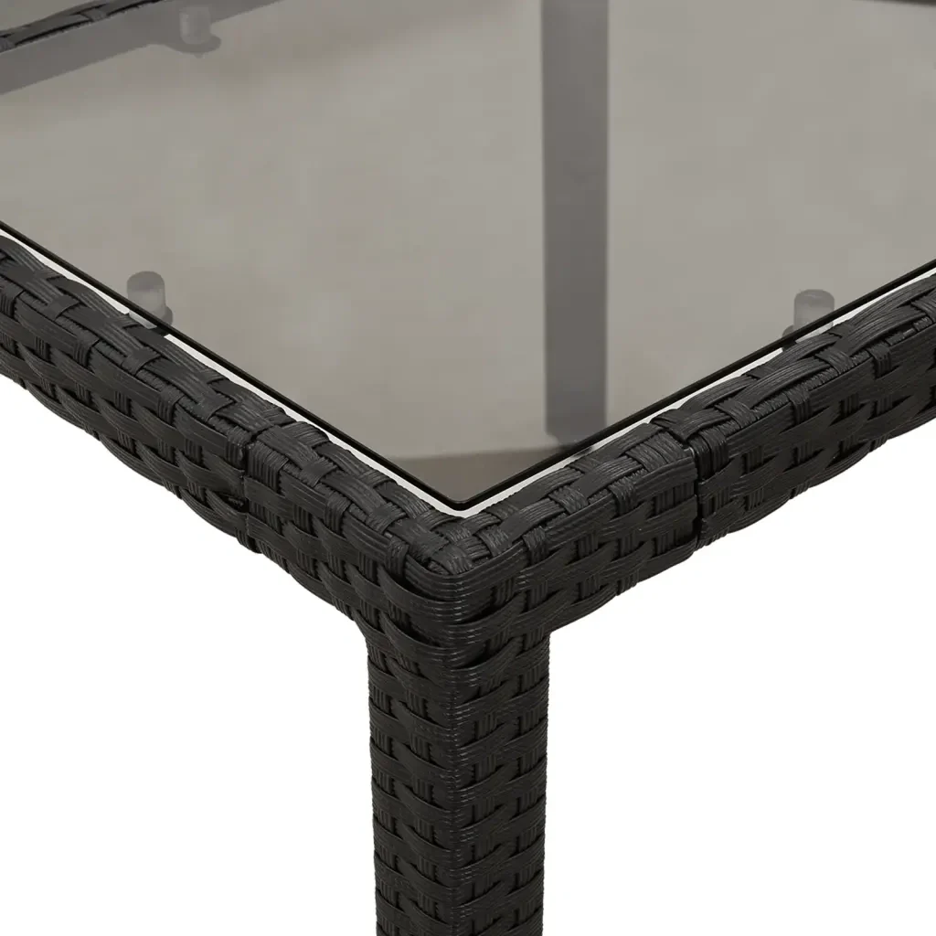 Set da Pranzo da Giardino con Cuscini 5 pz Polyrattan e Vetro 3278545 - Image 6