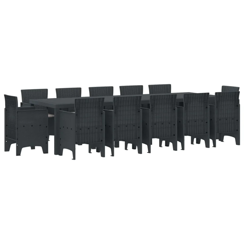 Set da Pranzo per Giardino 13 pcs Antracite Rattan sintetico 3378613