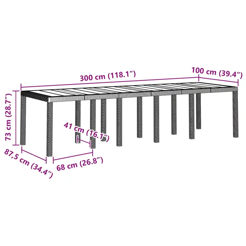 Set da Pranzo per Giardino 13 pcs Antracite Polyrattan 3378616 - Image 4
