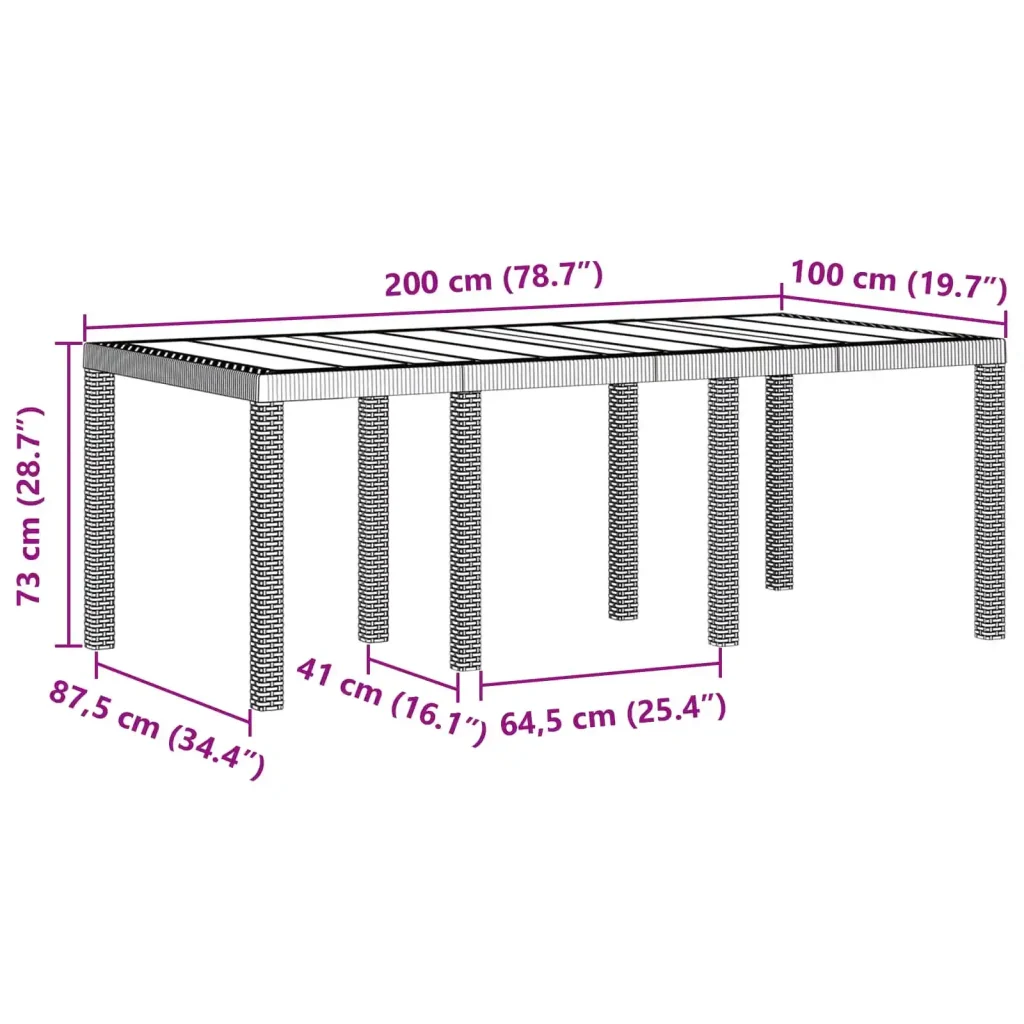 Set da Pranzo per Giardino 9 pcs Marrone Polipropilene 3378578 - Image 4