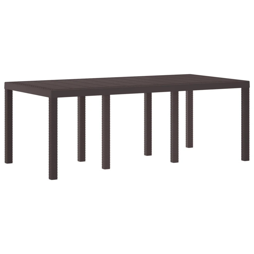 Set da pranzo da giardino da 9 pezzi con cuscini in rattan marrone - Image 5