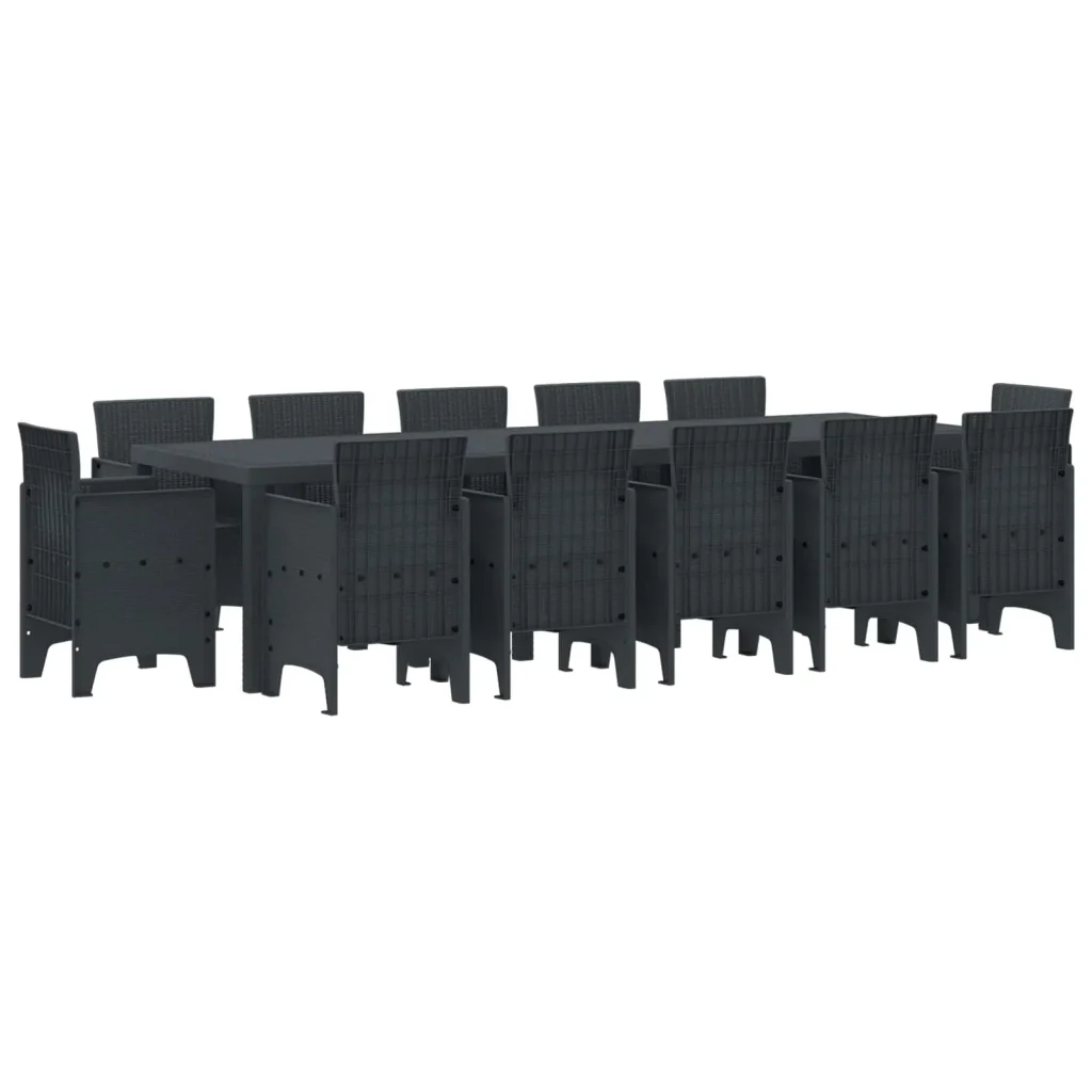 Set da Pranzo per Giardino 13 pcs Antracite Plastica 3378612