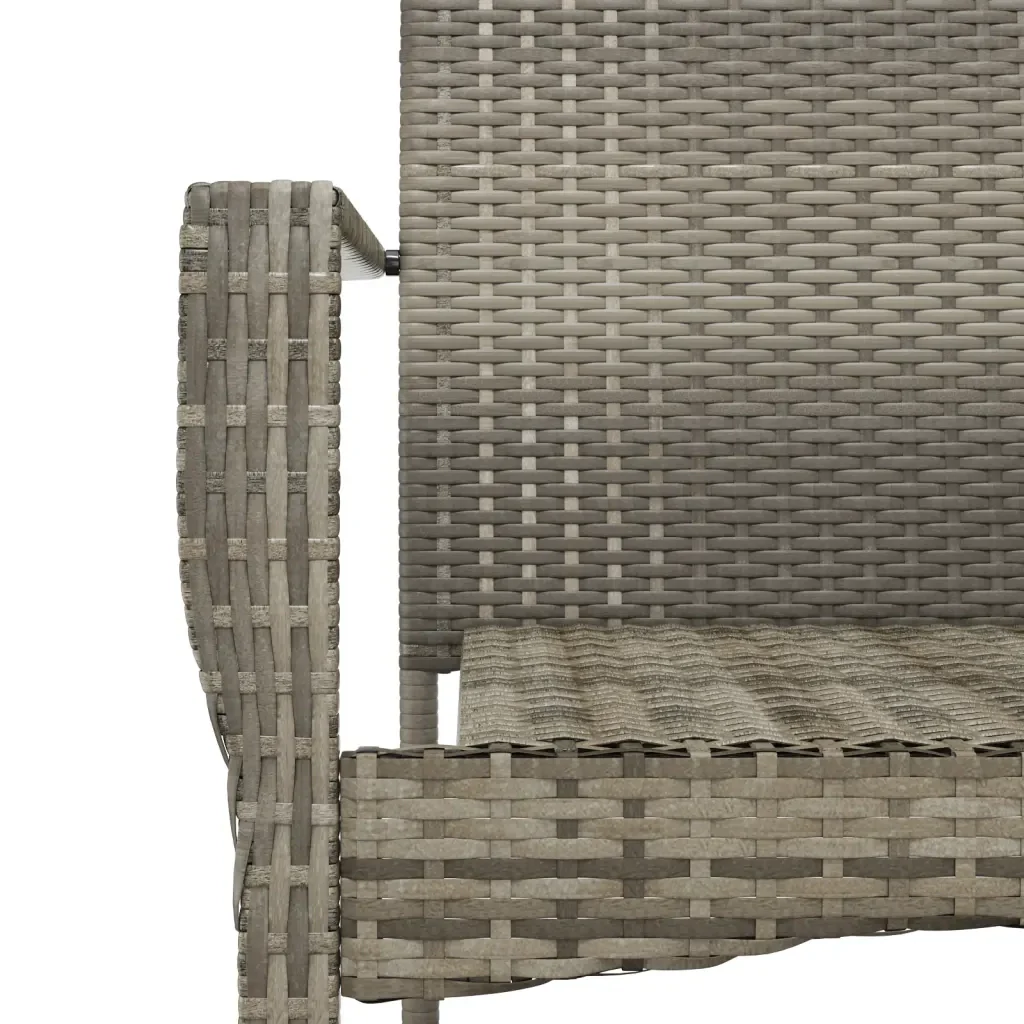 Set da Pranzo Giardino 5pz Nero e Grigio con Cuscini Polyrattan 3185128 - Image 8