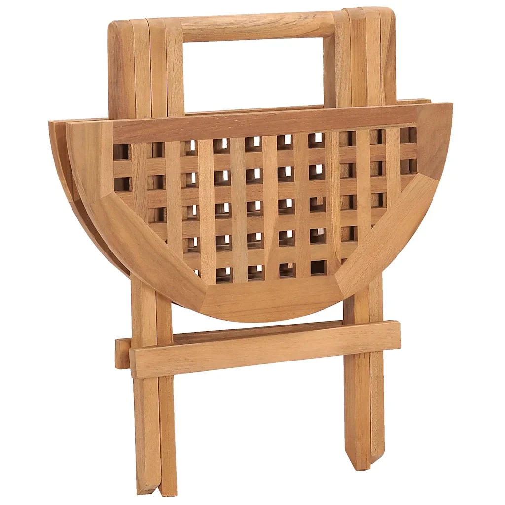 Set da Pranzo Giardino Pieghevole 3 pz Cuscino Massello di Teak 3063177 - Image 4