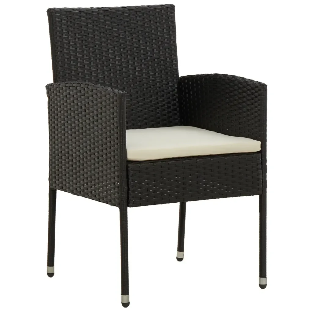 Set da Pranzo per Esterni 7 pz in Polyrattan Nero 3120100 - Image 4