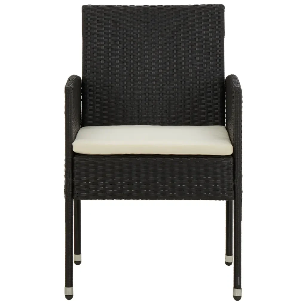 Set da Pranzo per Esterni 7 pz in Polyrattan Nero 3120100 - Image 5