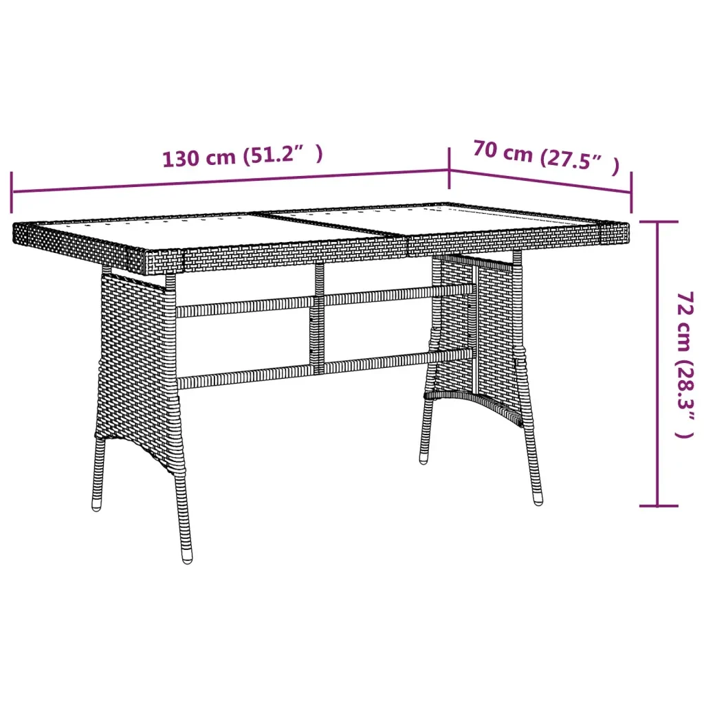 Set da Pranzo per Esterni 7 pz in Polyrattan Nero 3120100 - Image 9