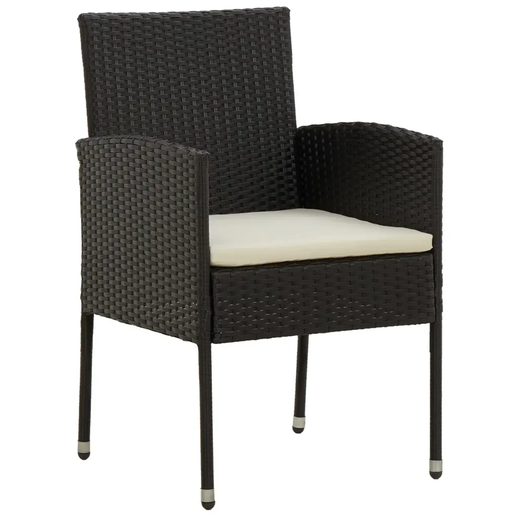 Set da Pranzo per Esterni 7 pz in Polyrattan Nero 3120108 - Image 4
