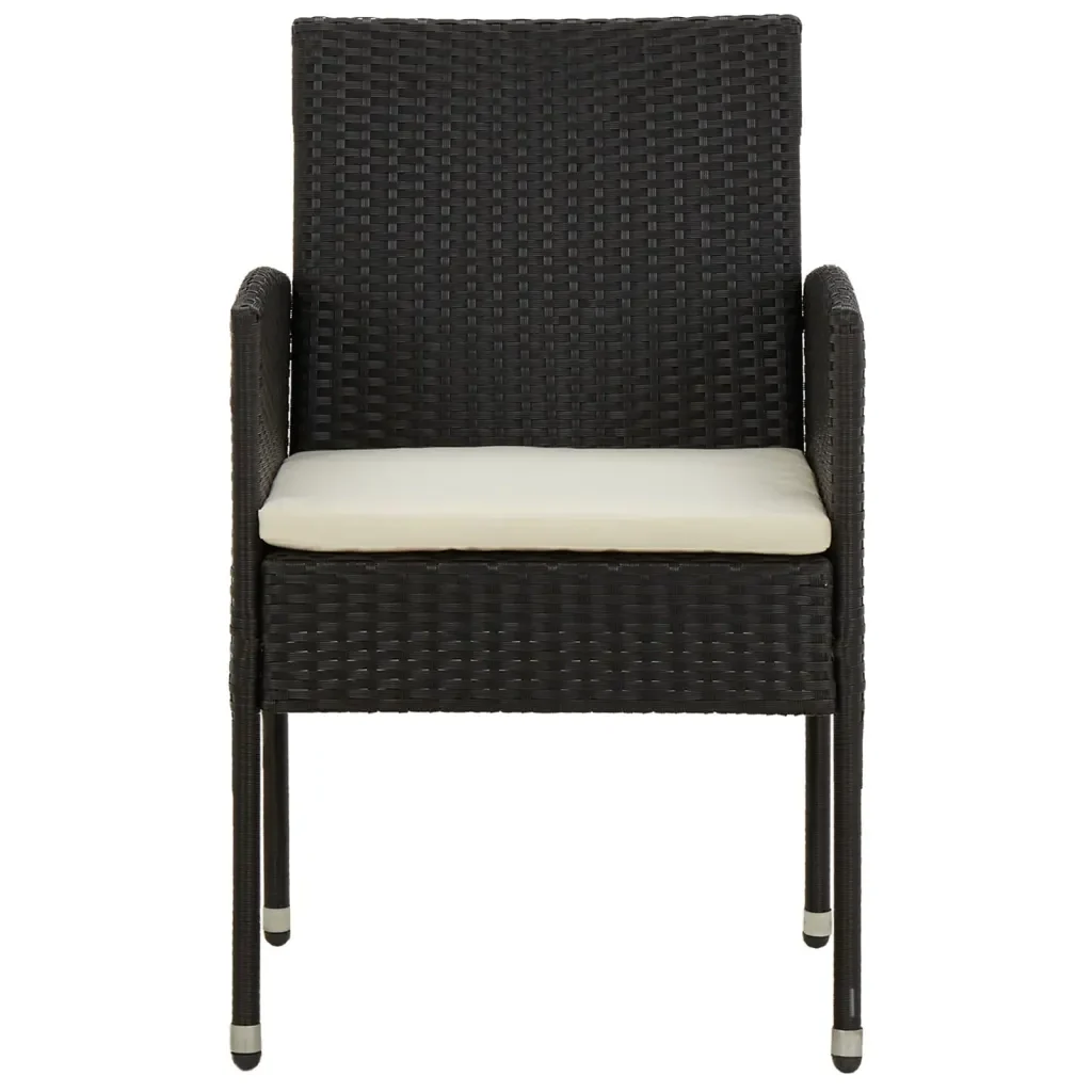 Set da Pranzo per Esterni 7 pz in Polyrattan Nero 3120108 - Image 5