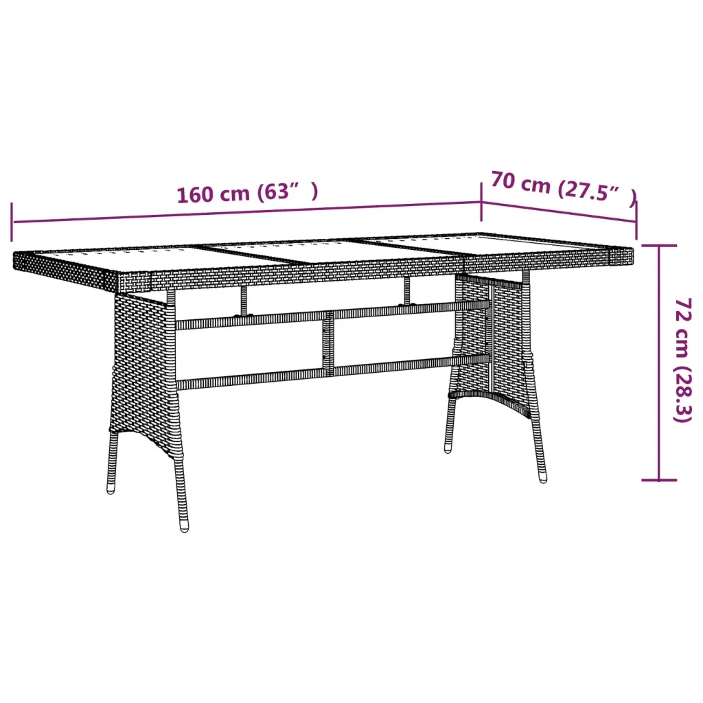 Set da Pranzo per Esterni 7 pz in Polyrattan Nero 3120108 - Image 9