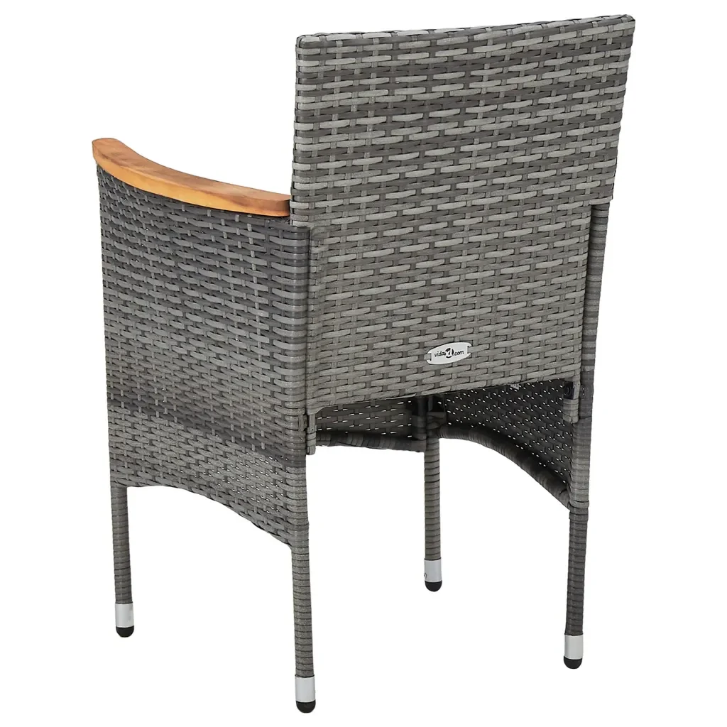 Set da Pranzo per Giardino 11 pz in Polyrattan Grigio cod mxl 44974 - Image 4