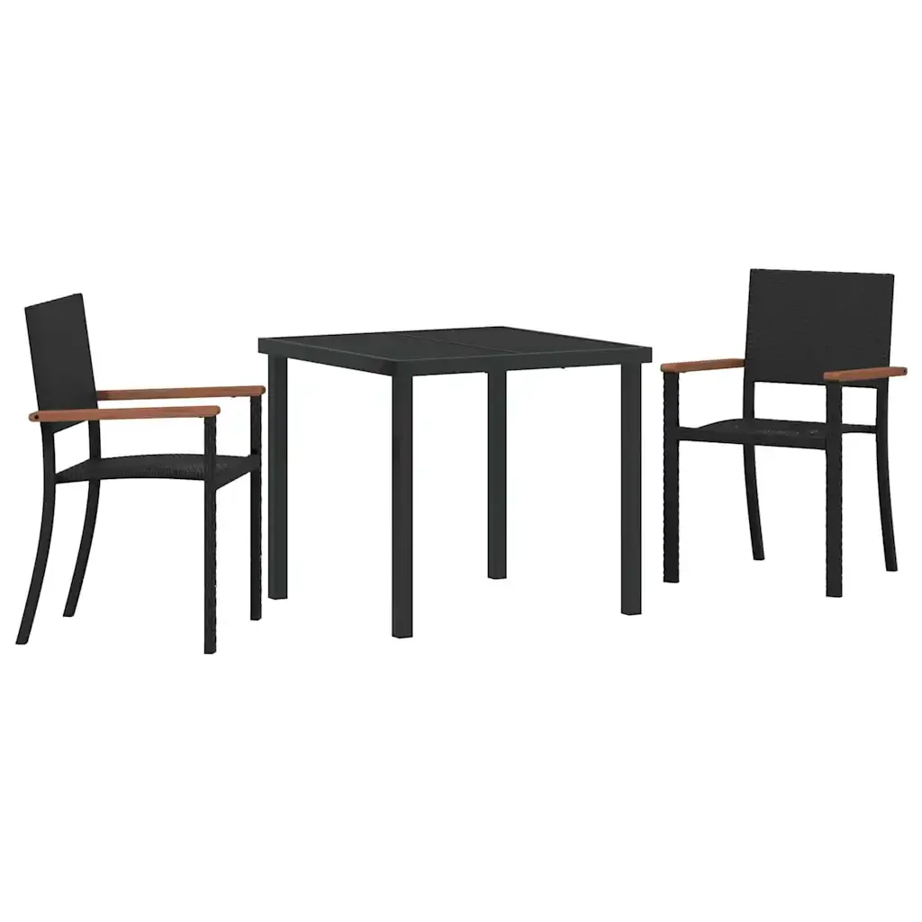 Set da Pranzo per Giardino 3 pcs Nero 3379415 - Image 2