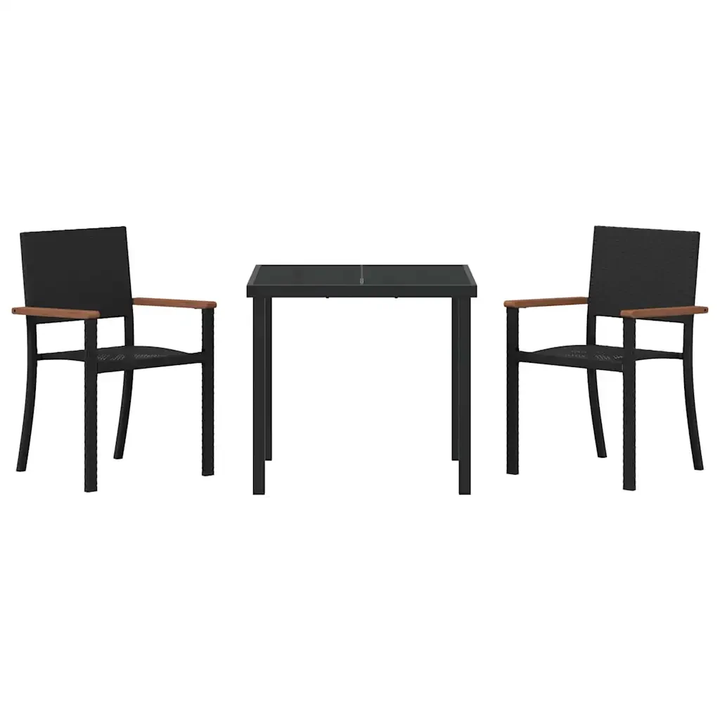 Set da Pranzo per Giardino 3 pcs Nero 3379415 - Image 6