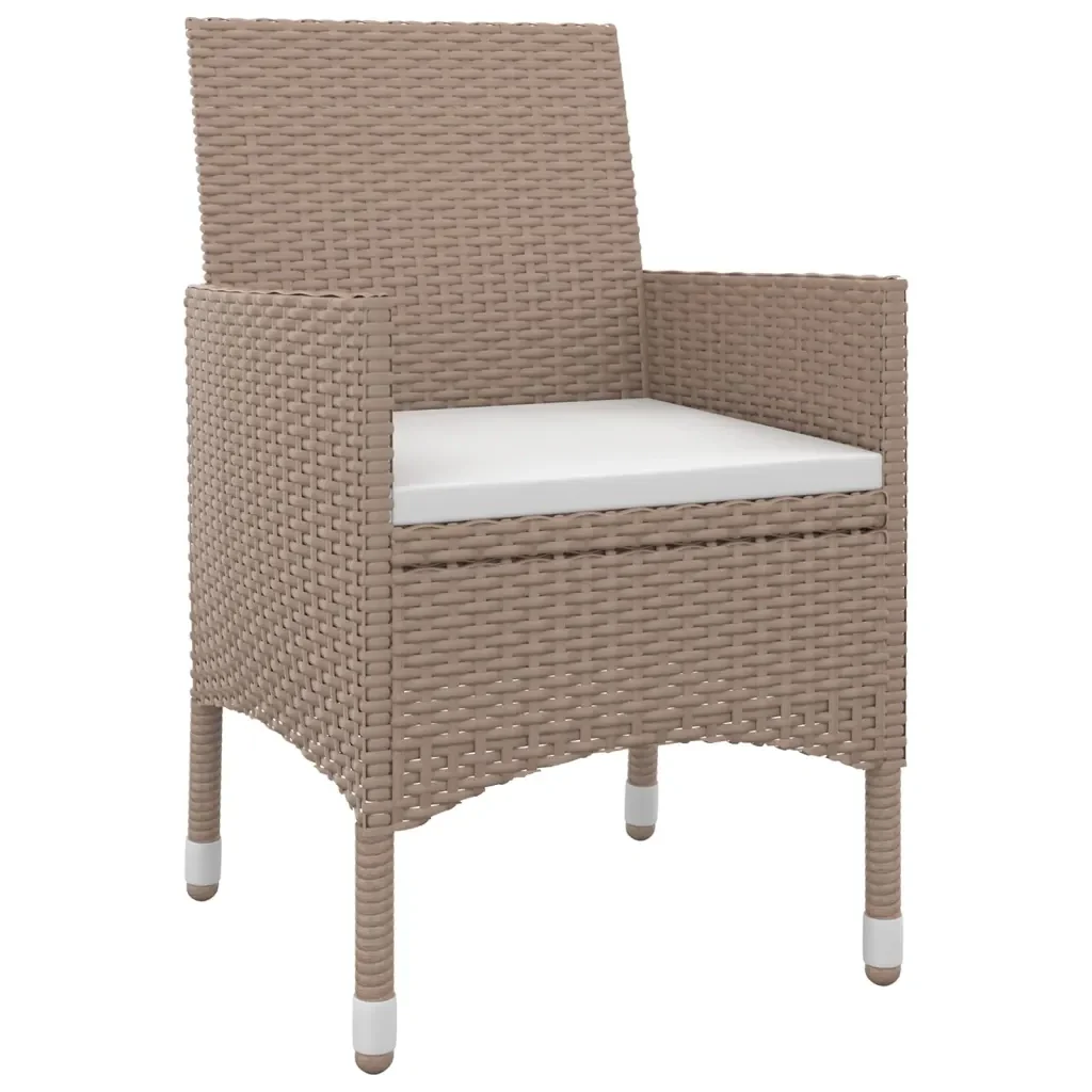 Set da Pranzo per Giardino 3 pz con Cuscini Polyrattan e Vetro 3099751 - Image 3