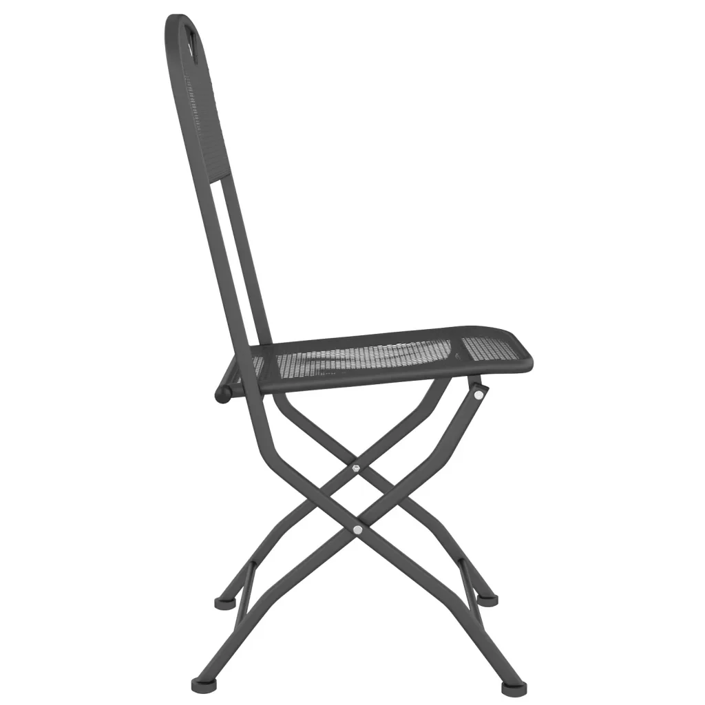 Set da Pranzo per Giardino 3pz Rete Metallica Espansa Antracite 3084715 - Image 10