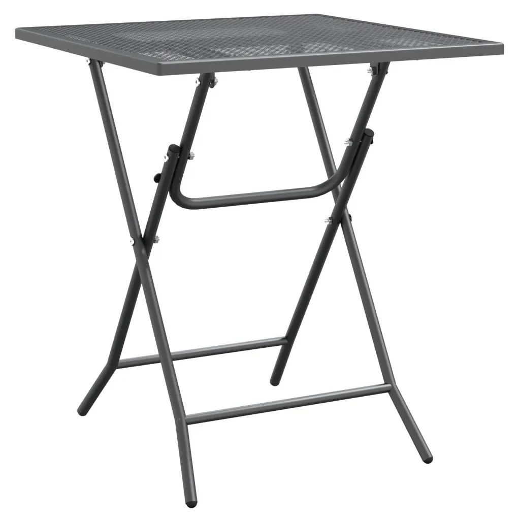 Set da Pranzo per Giardino 3pz Rete Metallica Espansa Antracite 3084715 - Image 4