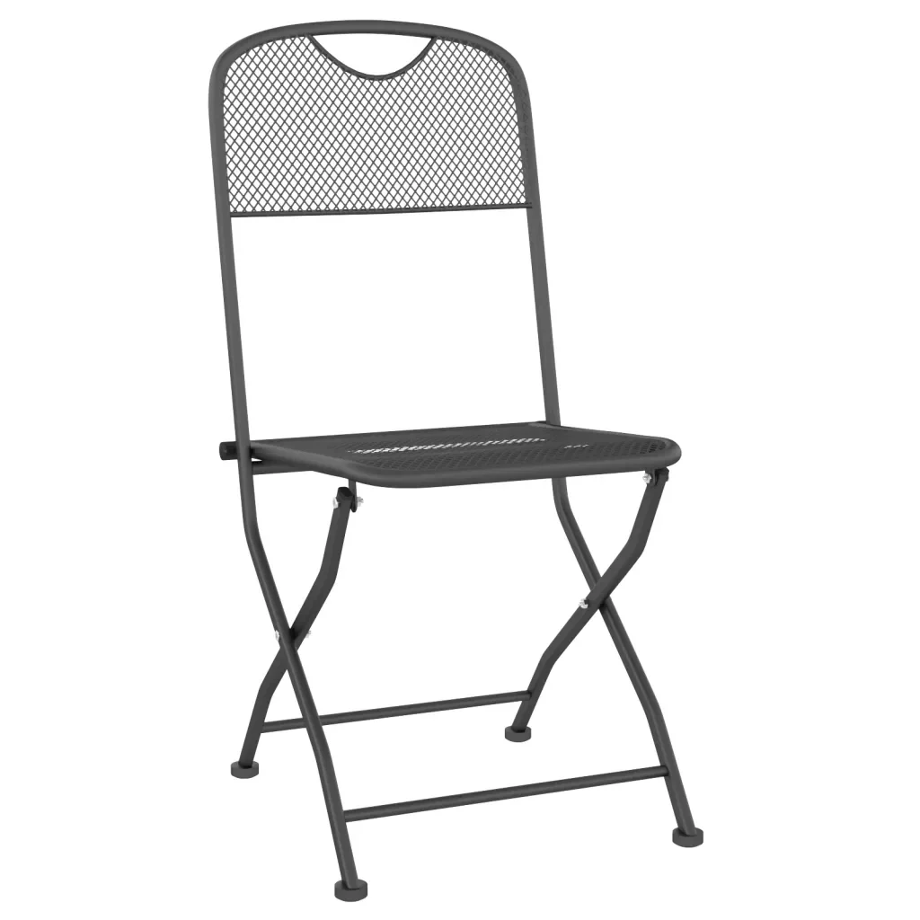 Set da Pranzo per Giardino 3pz Rete Metallica Espansa Antracite 3084715 - Image 9