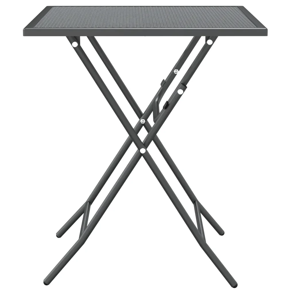 Set da Pranzo per Giardino 3pz Rete Metallica Espansa Antracite 3084717 - Image 5
