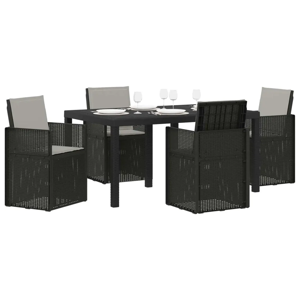 Set da Pranzo per Giardino 5 pcs Antracite e Grigio chiaro PP 3430058 - Image 3