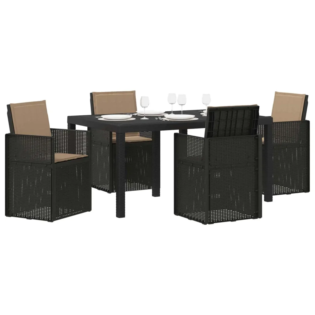 Set da Pranzo per Giardino 5 pcs Antracite e Tortora PP 3430057 - Image 3
