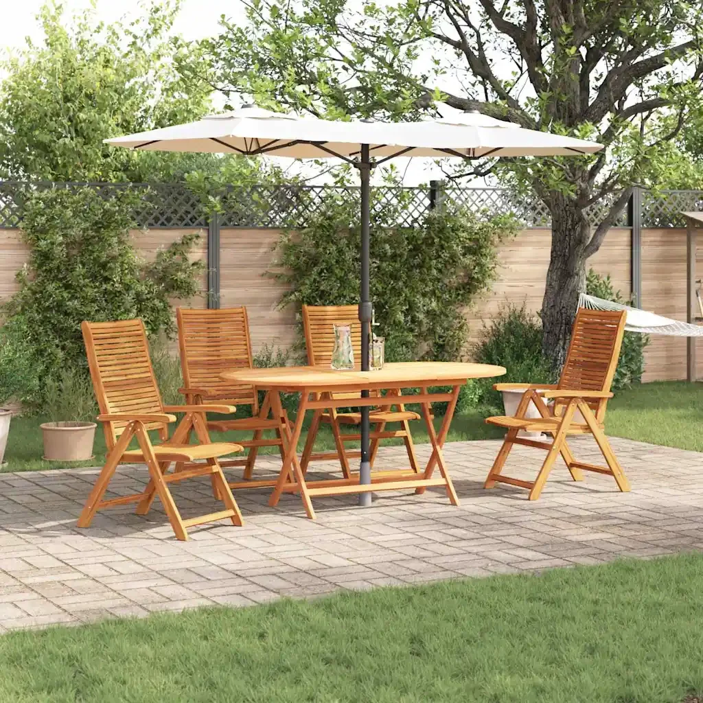 Set da Pranzo per Giardino 5 pcs Marrone