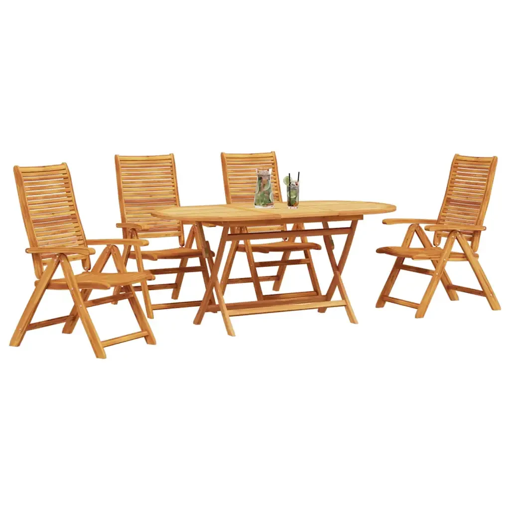 Set da Pranzo per Giardino 5 pcs Marrone - Image 3