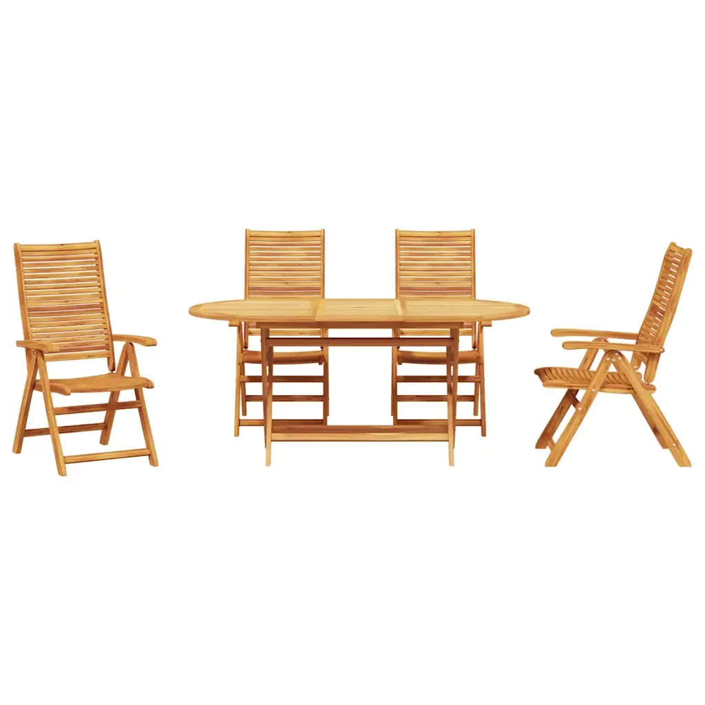Set da Pranzo per Giardino 5 pcs Marrone - Image 7