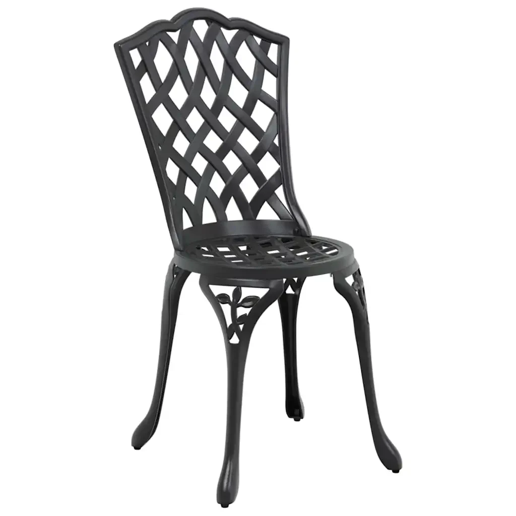 Set da Pranzo per Giardino 5 pcs Nero Alluminio - Image 6