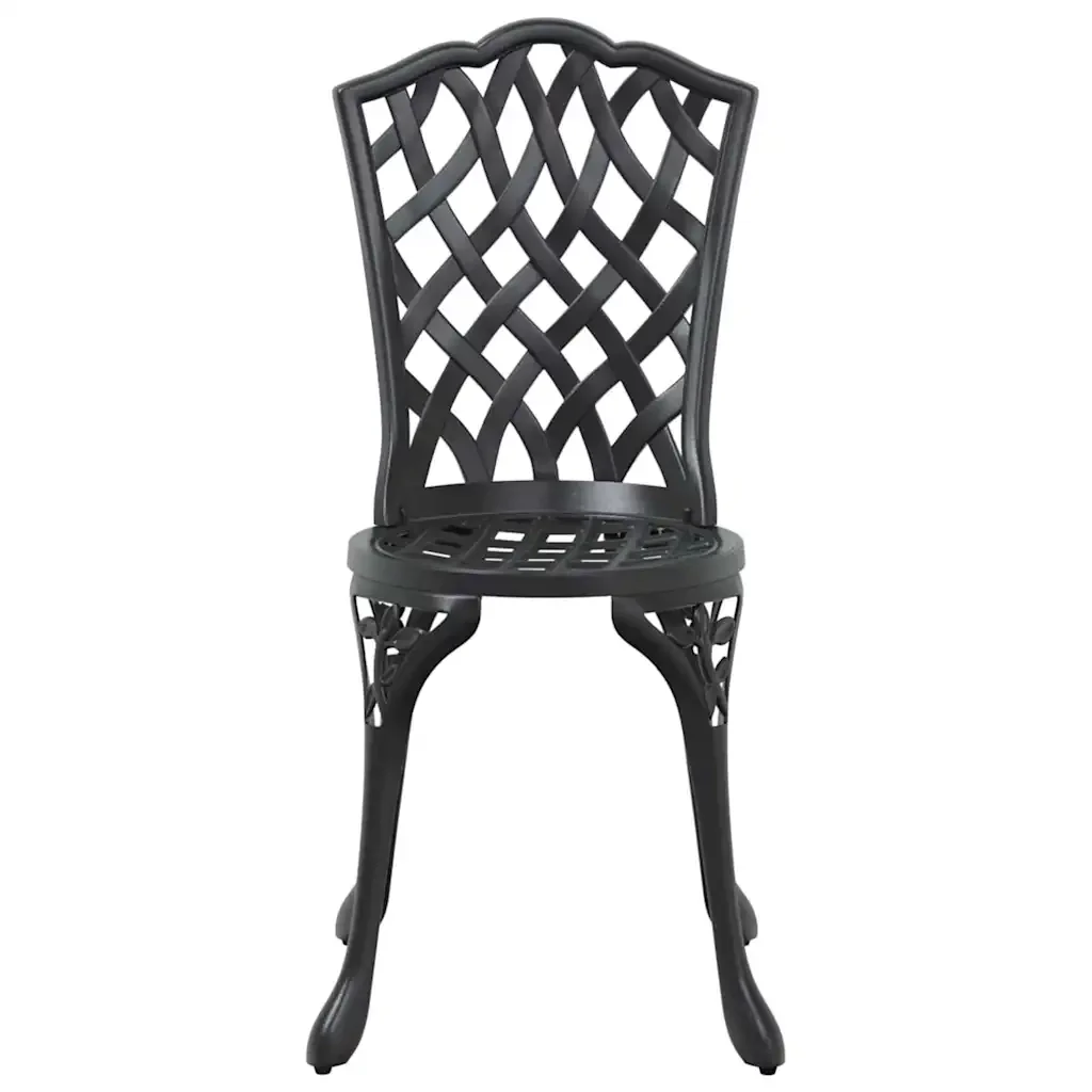 Set da Pranzo per Giardino 5 pcs Nero Alluminio - Image 8