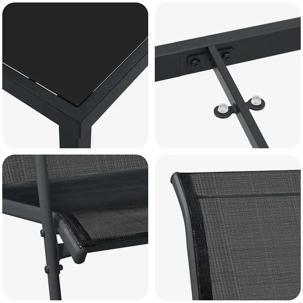 Set da Pranzo per Giardino 5 pcs Nero 3379136 - Image 9