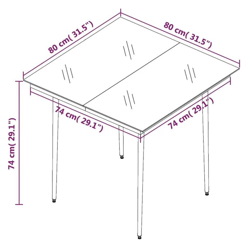 Set da Pranzo per Giardino 5 pz con Cuscini Polyrattan e Vetro 3099746 - Image 7