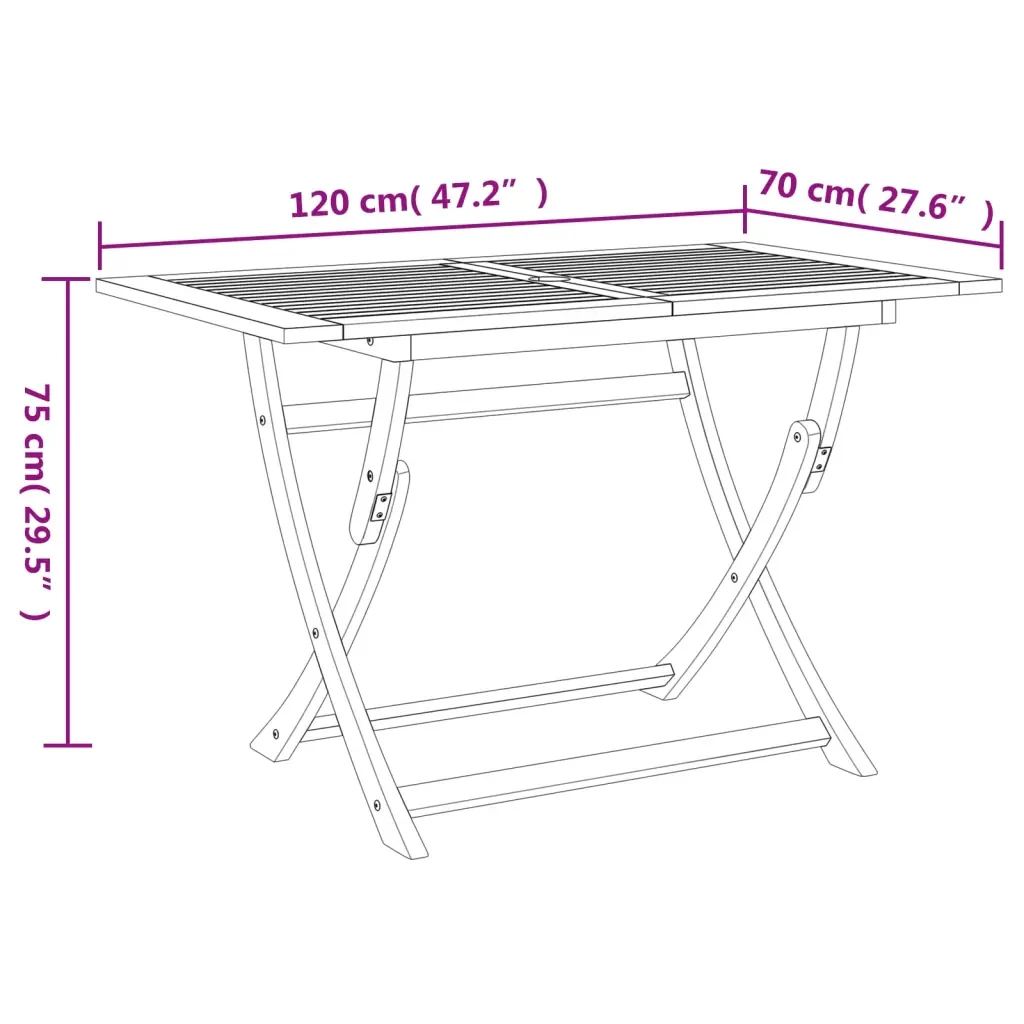 Set da Pranzo per Giardino 5 pz in Legno Massello di Acacia 3214234 - Image 10