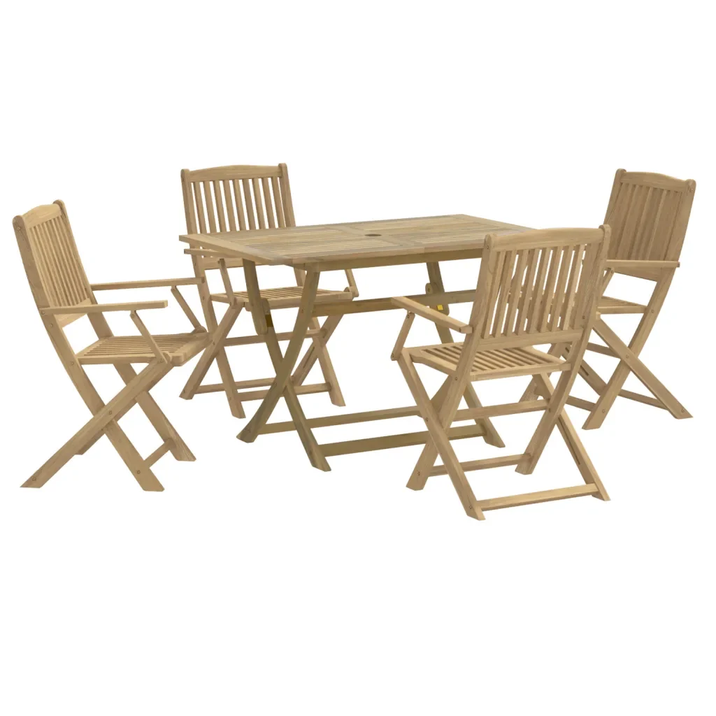 Set da Pranzo per Giardino 5 pz in Legno Massello di Acacia 3214234 - Image 2