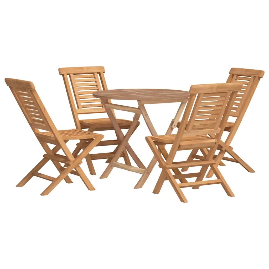 Set da Pranzo per Giardino 5 pz in Legno Massello di Teak 3155016 - Image 2