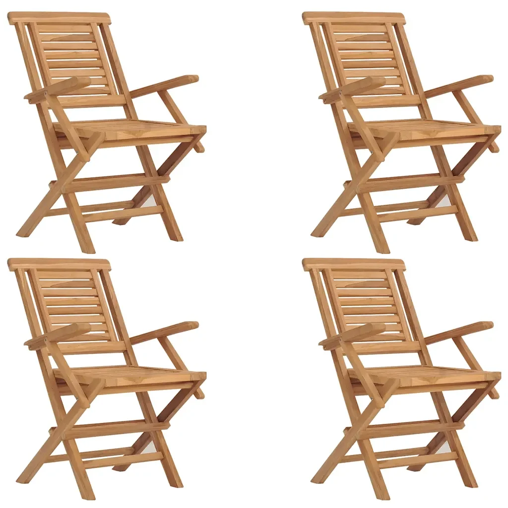 Set da Pranzo per Giardino 5 pz in Legno Massello di Teak 3155017 - Image 3