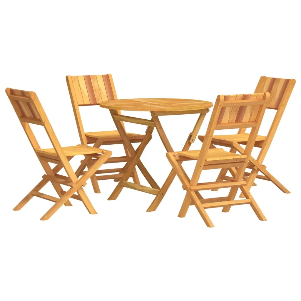 Set da Pranzo per Giardino 5 pz in Legno Massello di Teak 3155020 - Image 2