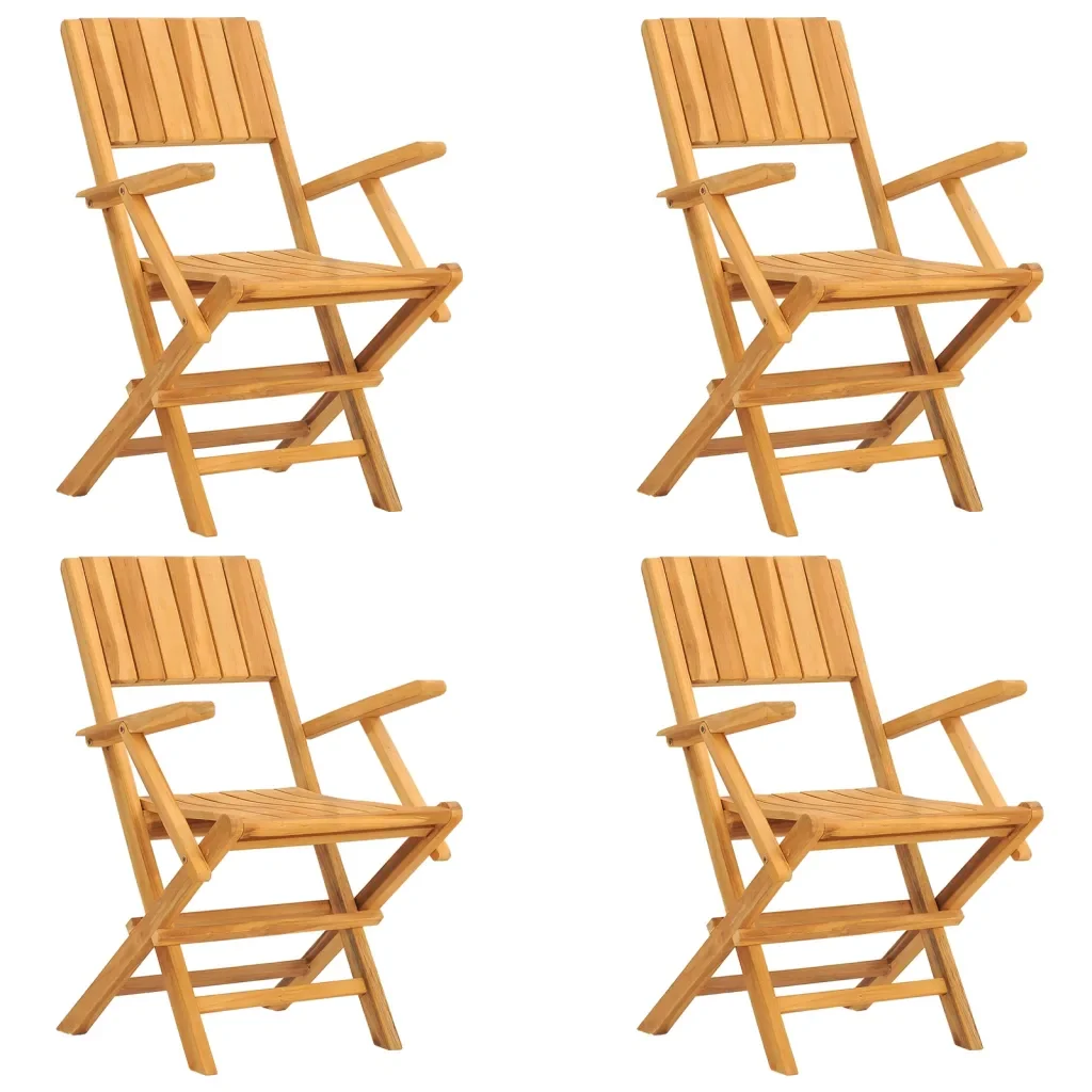 Set da Pranzo per Giardino 5 pz in Legno Massello di Teak 3155021 - Image 3