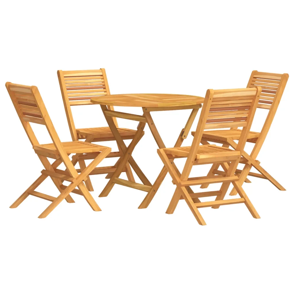 Set da Pranzo per Giardino 5 pz in Legno Massello di Teak 3155022 - Image 2