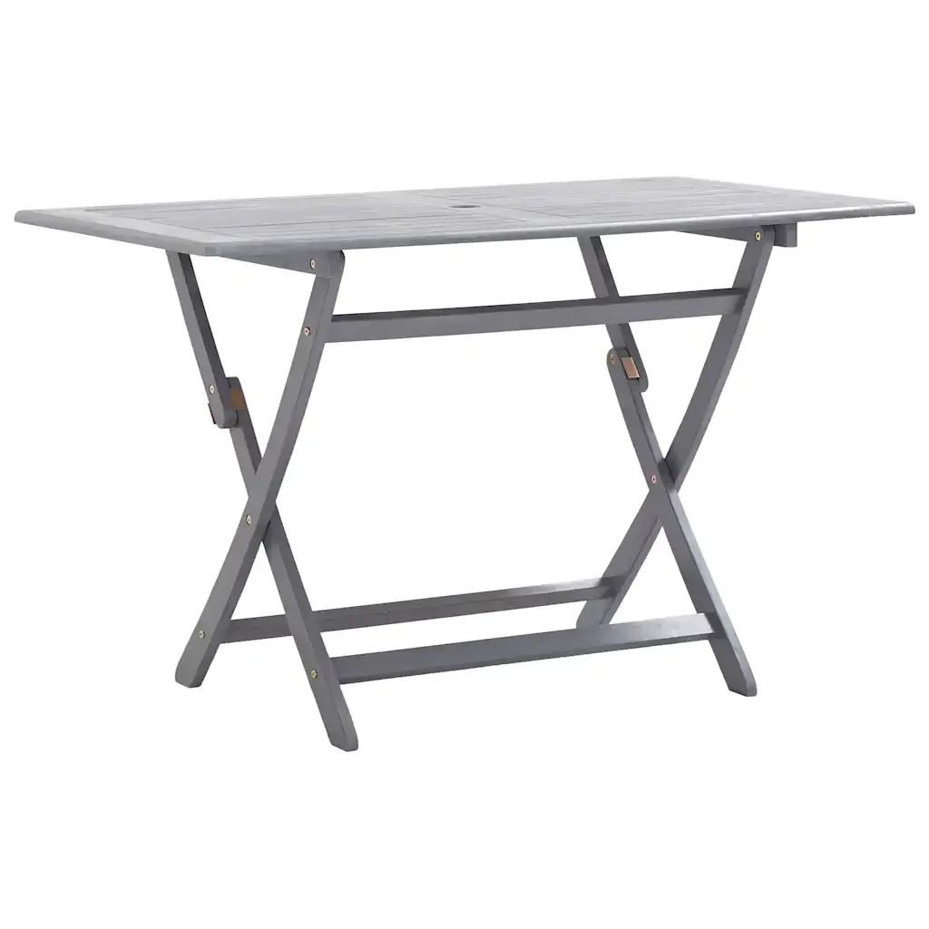 Set da Pranzo per Giardino 5 pz Legno Massello di Acacia Grigio - Image 3