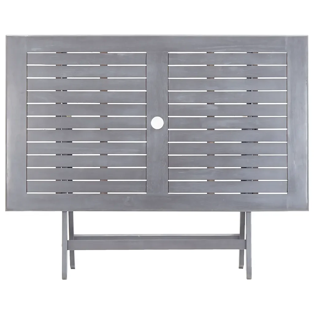 Set da Pranzo per Giardino 5 pz Legno Massello di Acacia Grigio - Image 4
