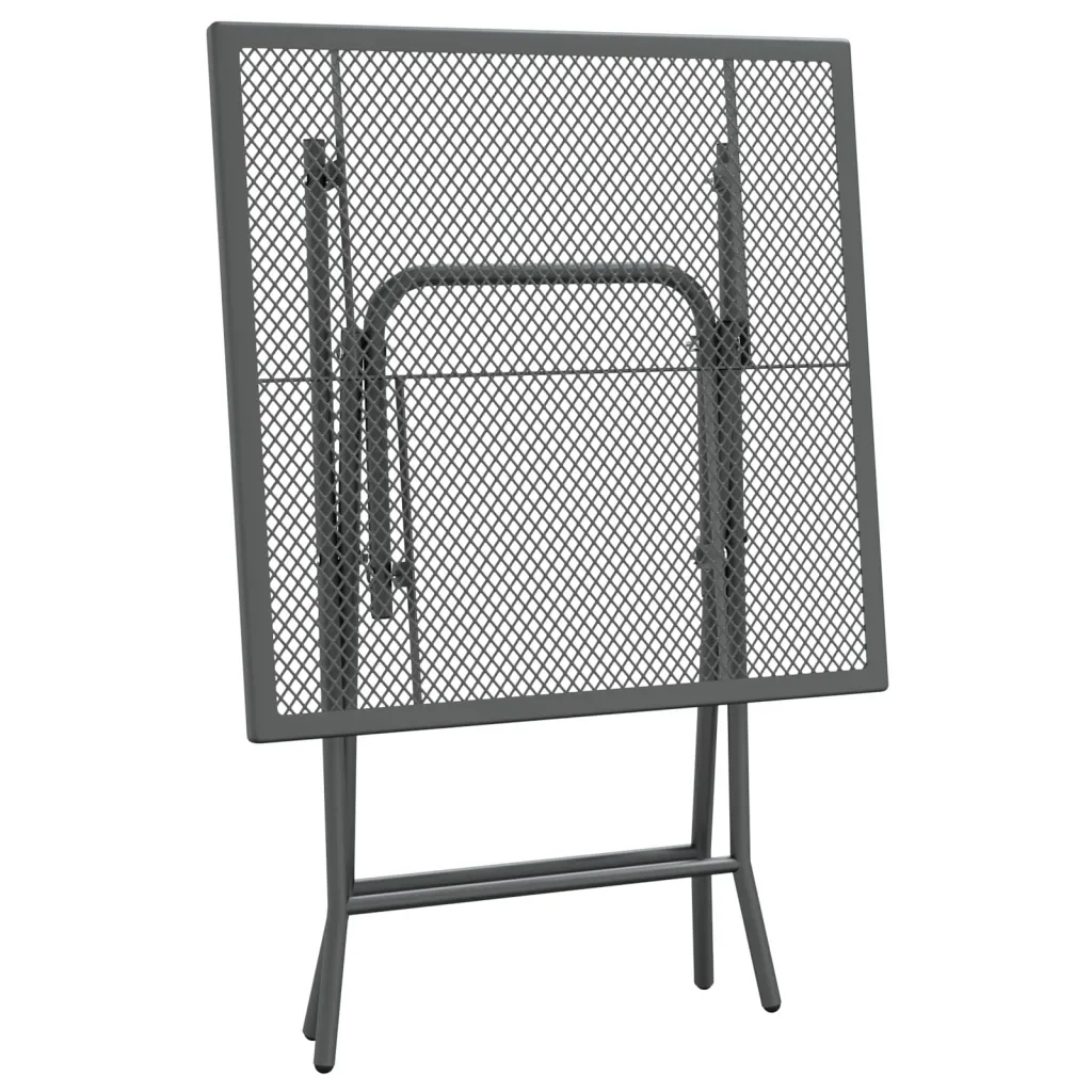 Set da Pranzo per Giardino 5pz Rete Metallica Espansa Antracite 3084716 - Image 6