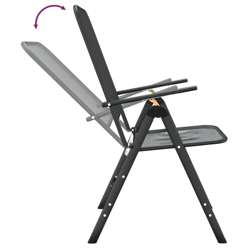 Set da Pranzo per Giardino 5pz Rete Metallica Espansa Antracite 3084718 - Image 10