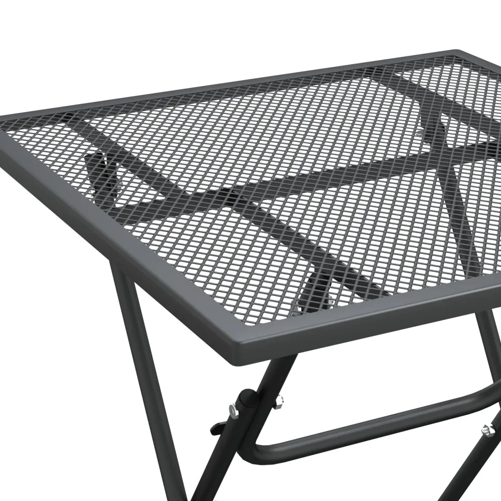 Set da Pranzo per Giardino 5pz Rete Metallica Espansa Antracite 3084718 - Image 7