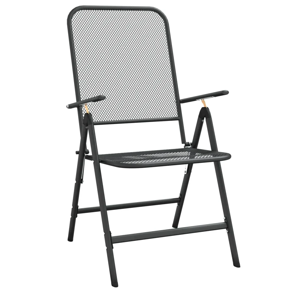 Set da Pranzo per Giardino 5pz Rete Metallica Espansa Antracite 3084718 - Image 9