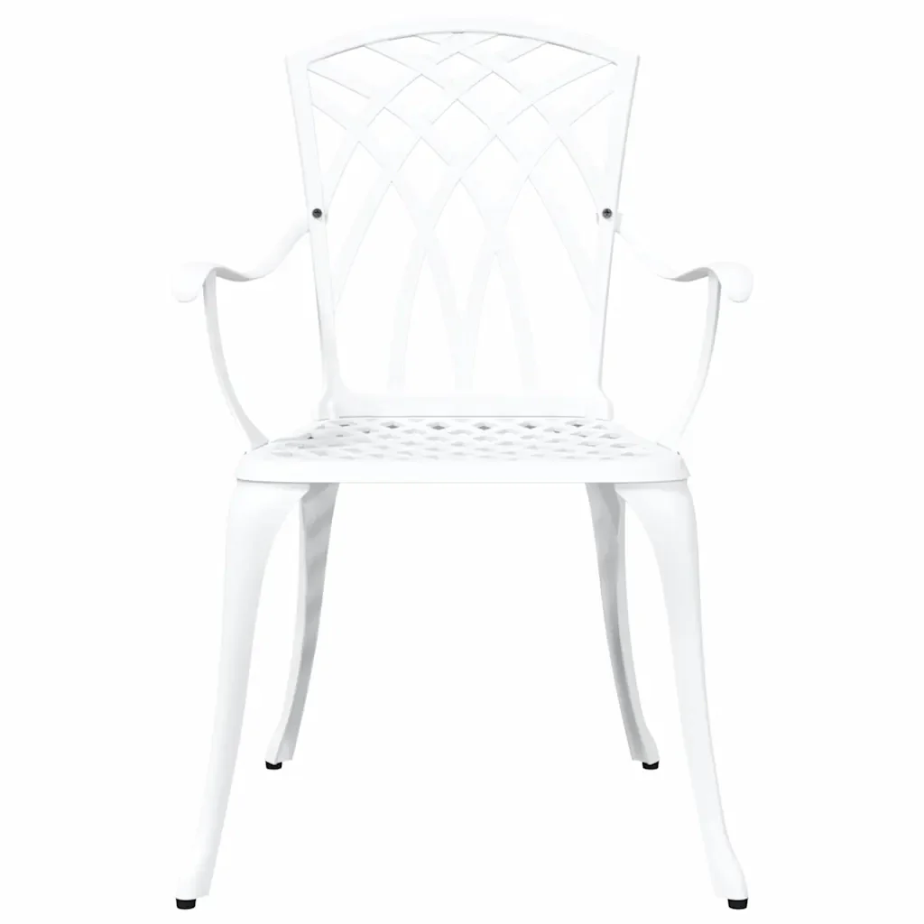 Set da Pranzo per Giardino 7 pcs Bianco Alluminio 3334722 - Image 9