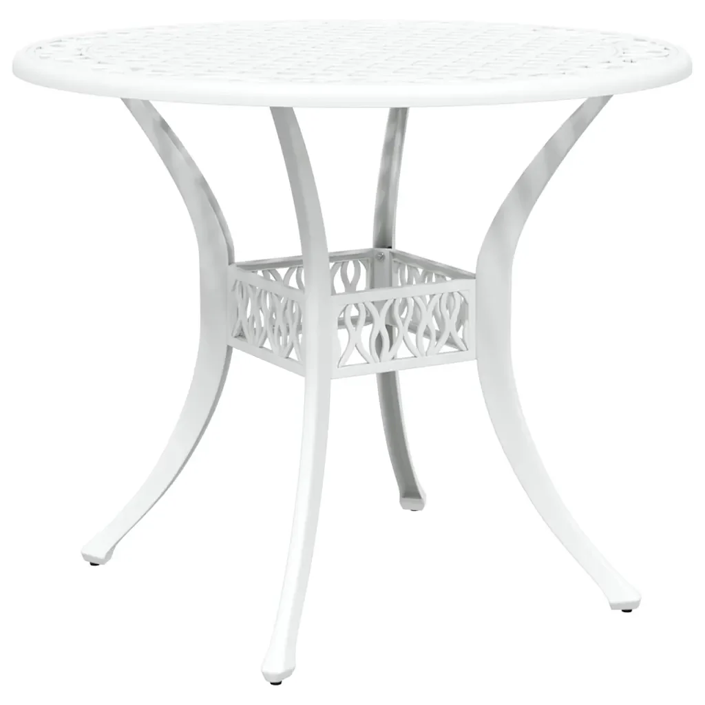 Set da Pranzo per Giardino 7 pcs Bianco Alluminio - Image 6