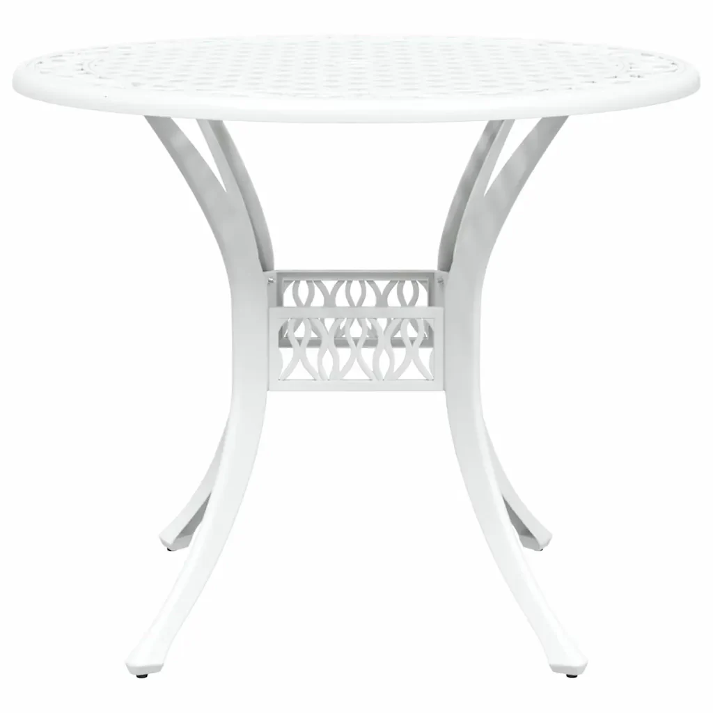 Set da Pranzo per Giardino 7 pcs Bianco Alluminio - Image 8