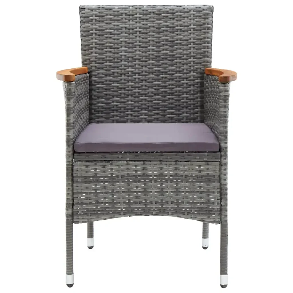 Set da Pranzo per Giardino 7 pz con Cuscini Polyrattan Grigio cod mxl 38585 - Image 5