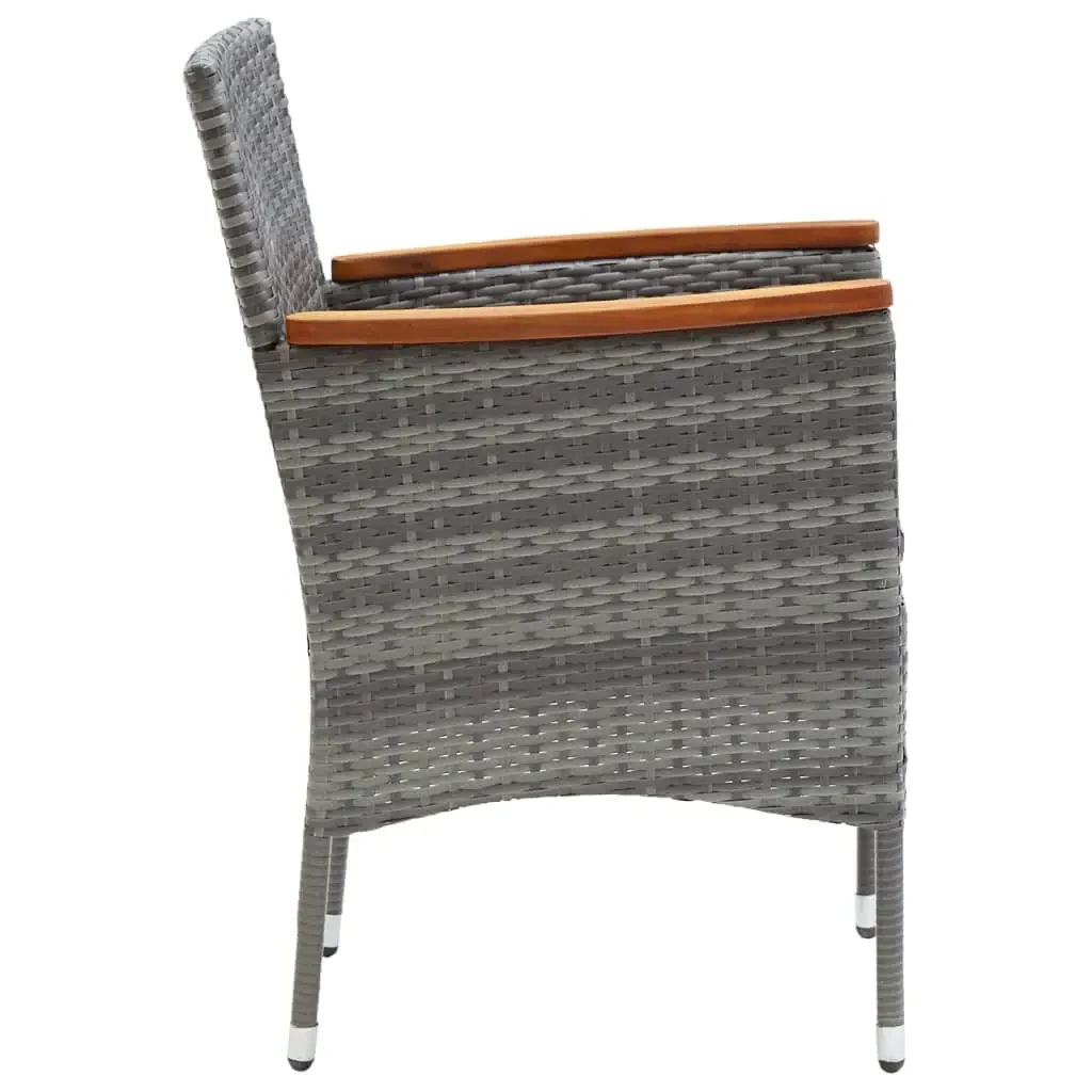 Set da Pranzo per Giardino 7 pz con Cuscini Polyrattan Grigio cod mxl 38585 - Image 6